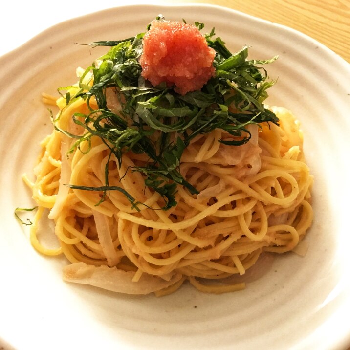 仕上げはあと乗せ◎明太子パスタ